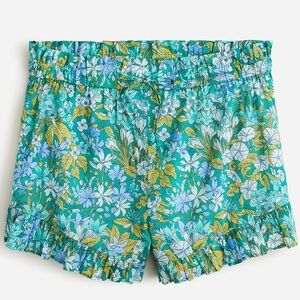 J. Crew Cotton Voile Shorts w/ Ruffle Trim, Wide Elastic Drawstring Waistband~XS